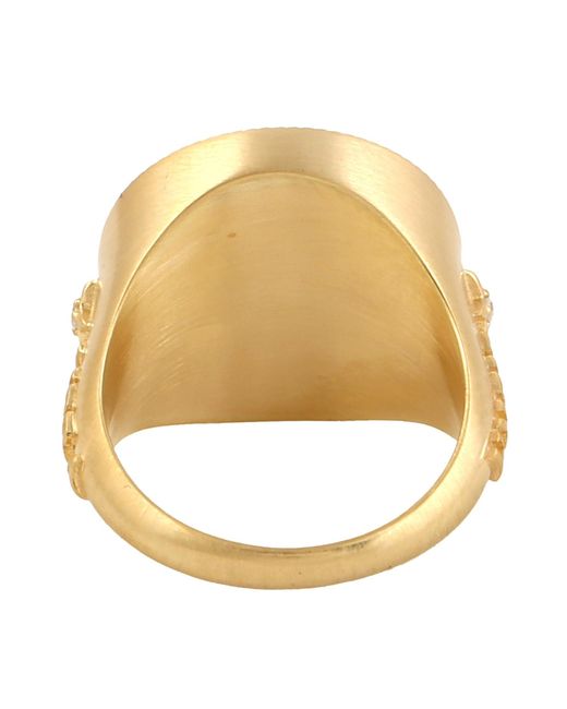 Artisan Metallic Libra Zodiac Diamond Signet Ring