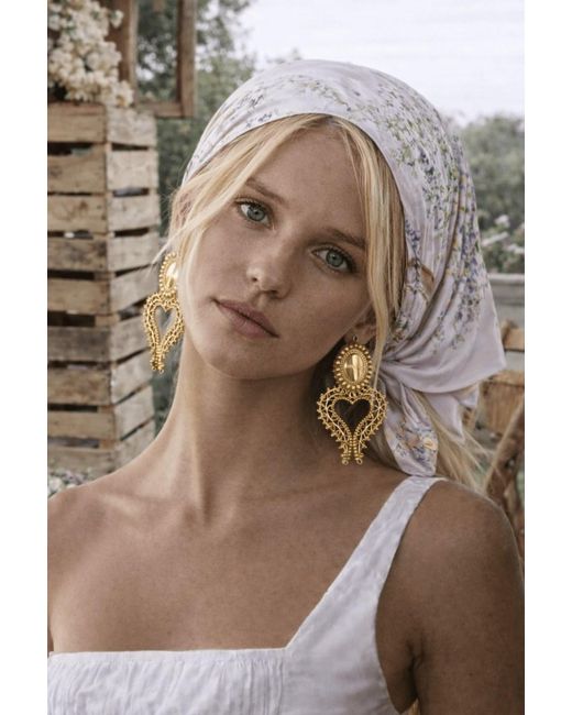 ADIBA White Bloom Cart Silk Scarf