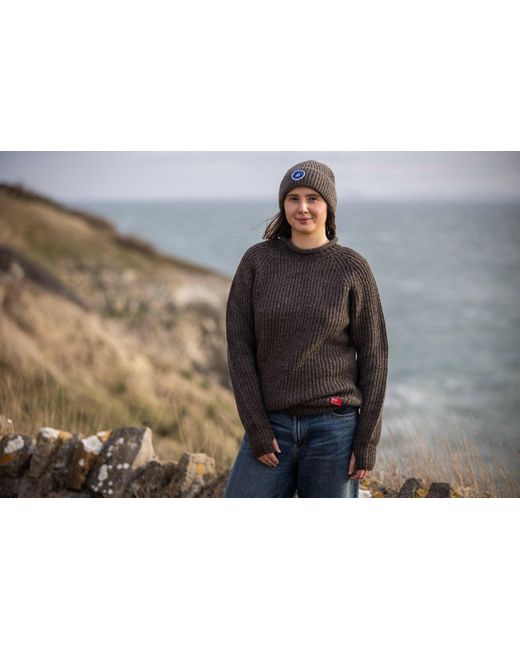 Arthur Beale Brown Neutrals Fisherman Jumper for men