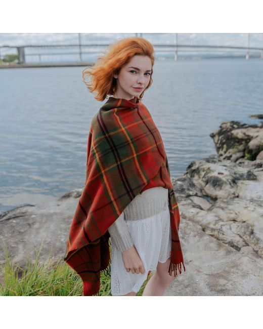 Araminta Campbell Ltd Red Autumn Woodland Walk Lambswool Serape