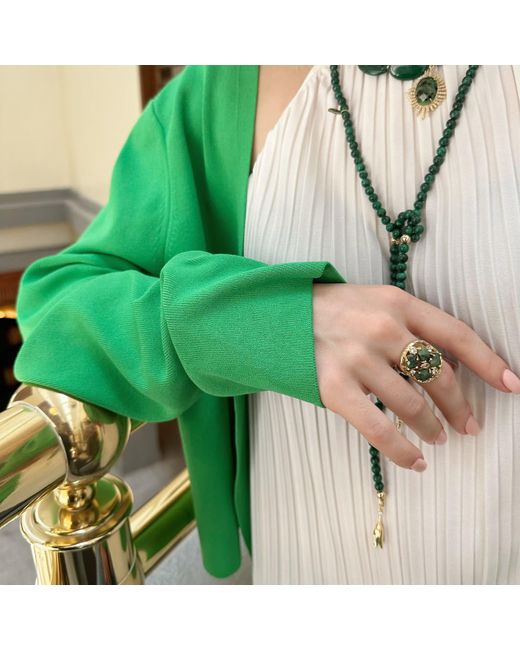 Farra Green Zoisite Gemstone Statement Ring