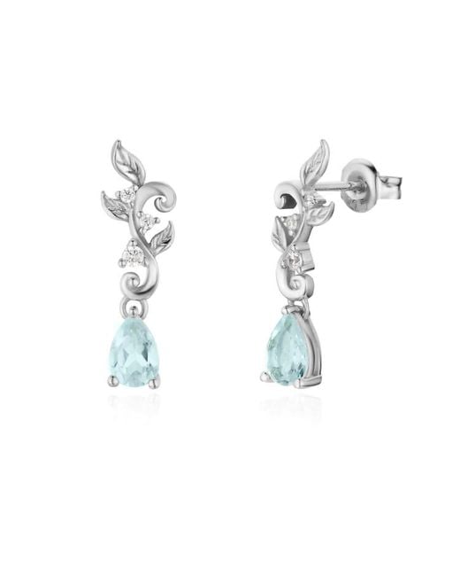 Azura Jewelry New York Blue Leafy Cascades Sky Topaz Earrings Vermeil