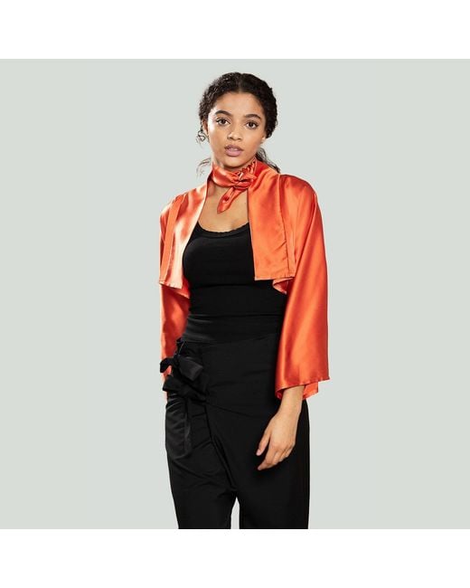 MOE Red Saffron Silk Bolero Reversible