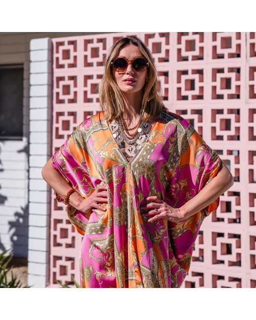 Jennafer Grace Red Voglia Rosa Caftan Kaftan Dress