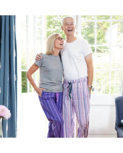Lounge Purple Organic Brushed Cotton Loungewear Trousers-Pants, And for men
