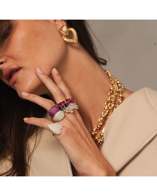 SHYMI Metallic Pave Signet Ring