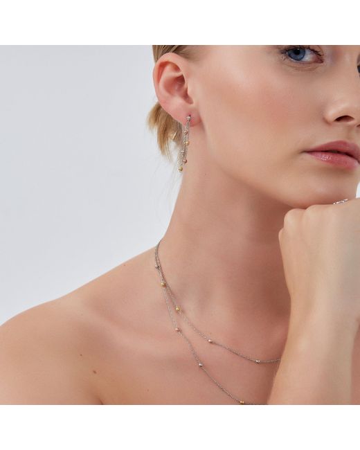 Spero London Metallic Dorica Sterling Multi Bead Drop Earring