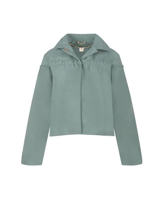 Gunda Hafner Ltd Green Light Cotton Waxed Jacket With Hood