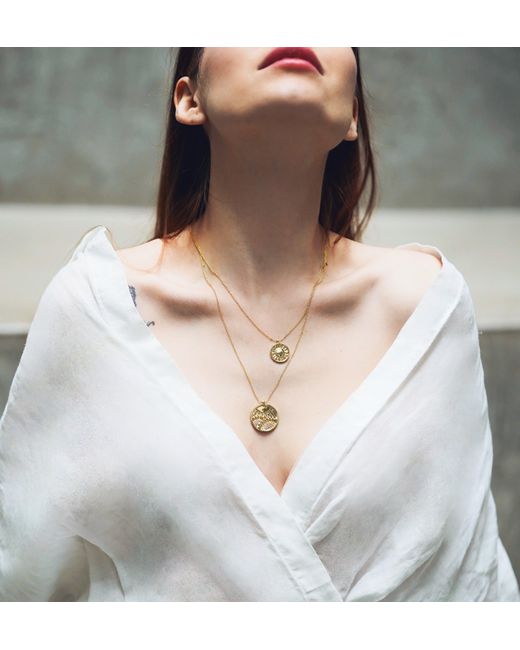 Aurozia Metallic Tarot The Sun Sunflower Layered Necklaces