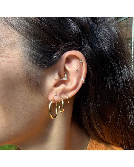 Zohreh Metallic Large Statement Hoop Earring Pair 9K