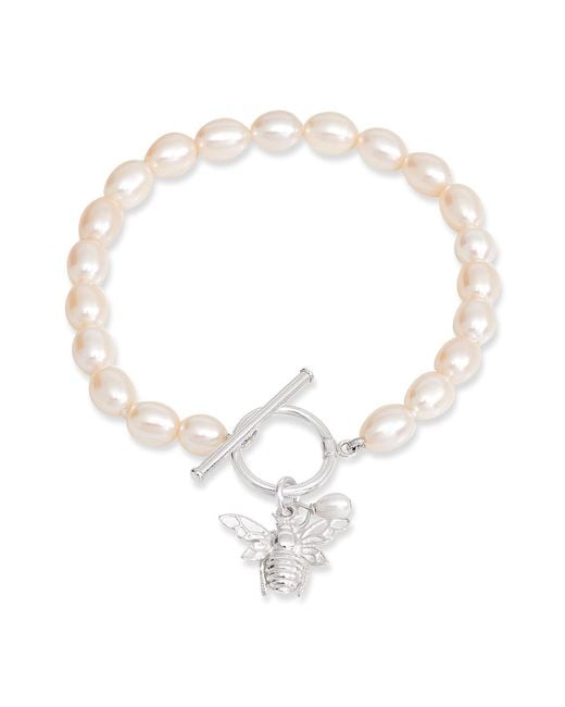 Pearls of the Orient Online Metallic Vita Cultured Freshwater Pearls Bracelet With Bumble Bee