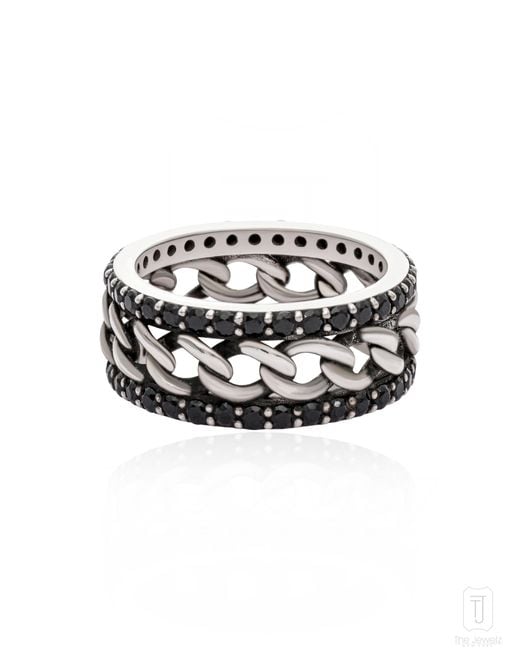 The Jewelz White Nexus Curb Band Ring for men