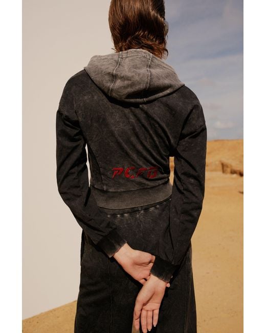 Pcfg Black Free Heaven Acid Wash Hoodie
