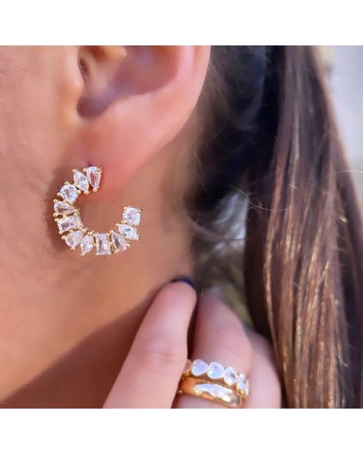 SHYMI Metallic Multi Shape Statement Earrings
