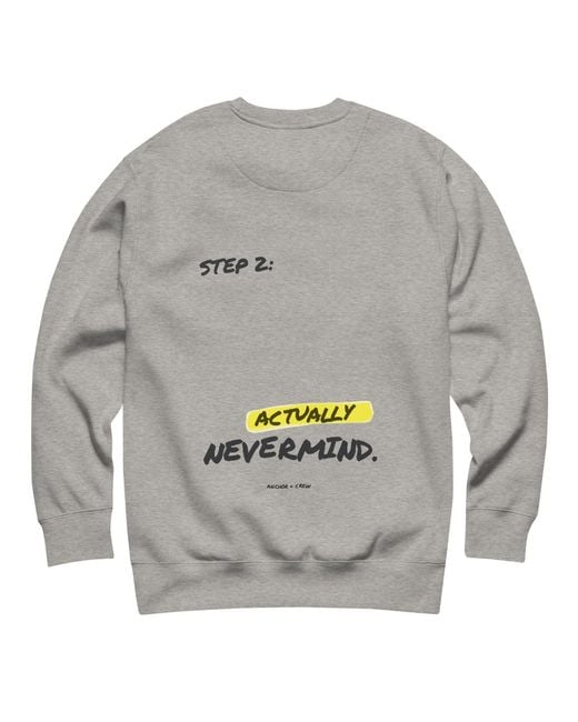 Anchor and Crew Gray Heather Actually Nevermind Annotations Organic Cotton Sweatshirt