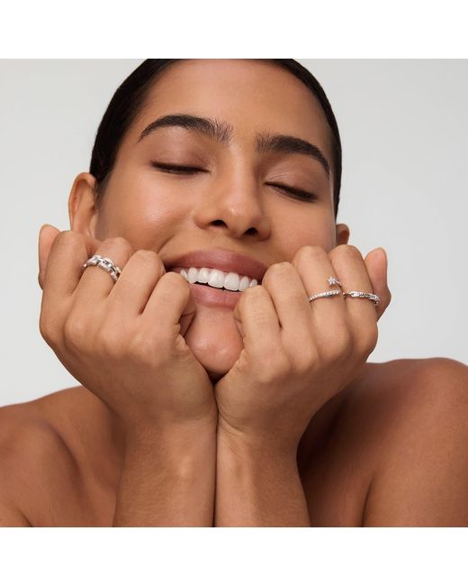 Vanhi Metallic Crystal Shooting Star Open Ring