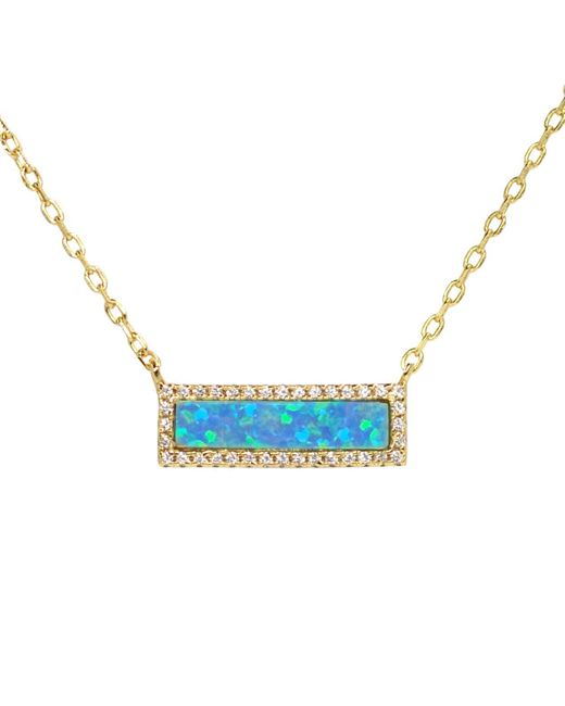 KAMARIA Blue Reflection Opal Bar Necklace