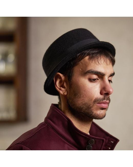 Dasmarca Hats Black Jack Felt Skimpy Brim Short Brim Rude Boy Mod Style Porkpie Hat for men