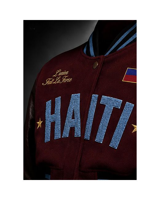 COOL Creative Blue Haiti Cropped Varsity Jacket