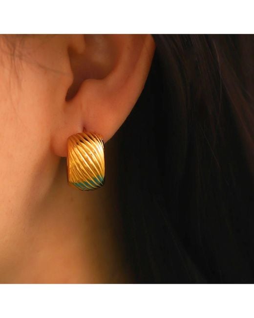 Olivia Le Metallic Florence Textured Huggie Hoop Earrings
