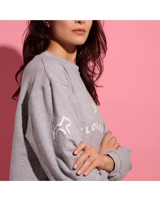 Cloud Haven Blue Boyfriend Logo Sweatshirt