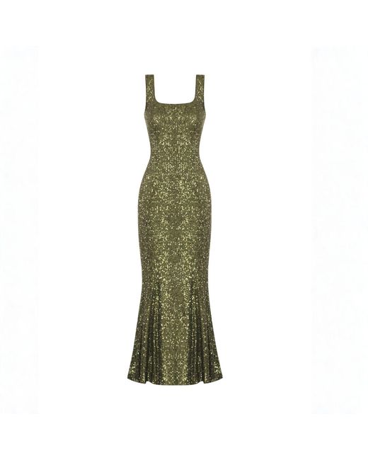 Elsava Green Long Dress