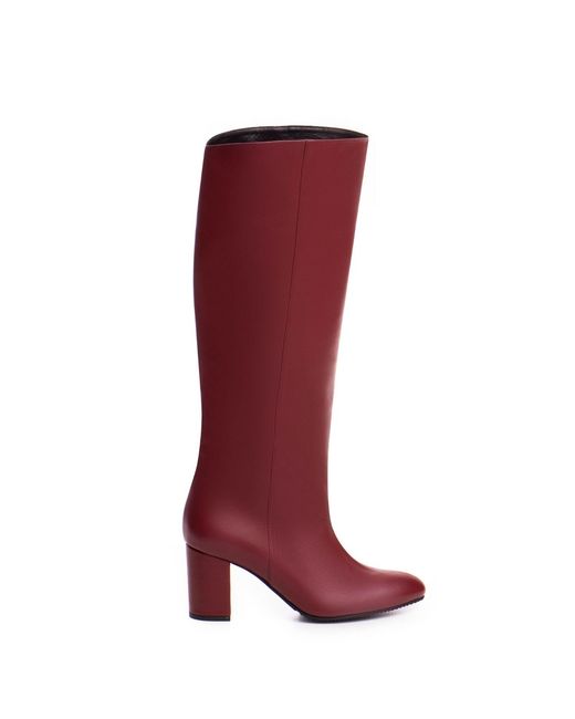 The 5Th Element Red Runa Burgundy Leather Slouch Boots