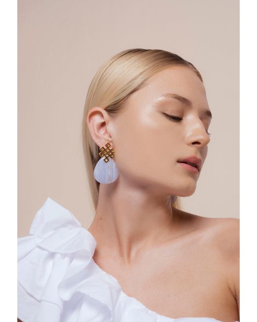 Lavani Jewels Blue Endless Knot Earrings
