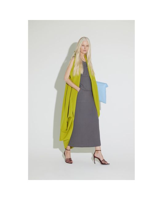 Julia Allert Yellow Long Double Breasted Blazer Vest
