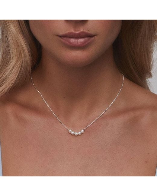 Lily & Roo Metallic Pearl Lariat Necklace