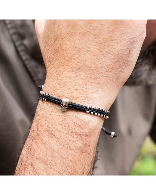 Harbour Uk Blue Urban Rope Bracelet For With Detail – Skull Connection for men