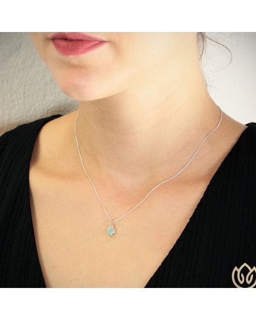 The Jewellery Store London White March Birthstone Jewellery Set With Aqua Chalcedony