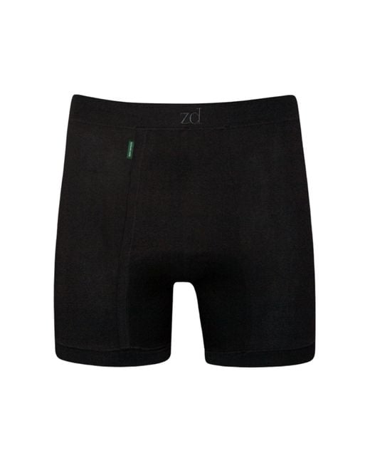 Zd - Zero Defects Black Helios Fly Front Boxer Egyptian Cotton for men