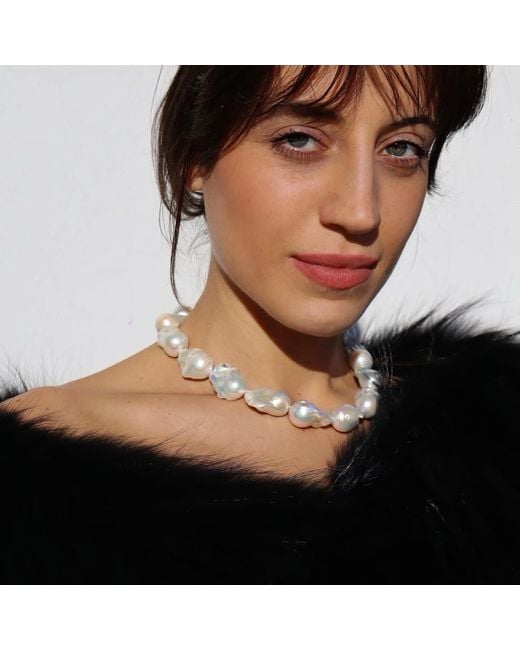 Mineralgems•Studio Metallic Baroque Pearl Necklace