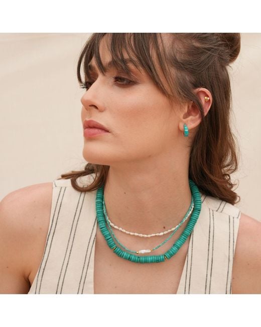 LINYA JEWELLERY Blue Meg Small Pearl Necklace