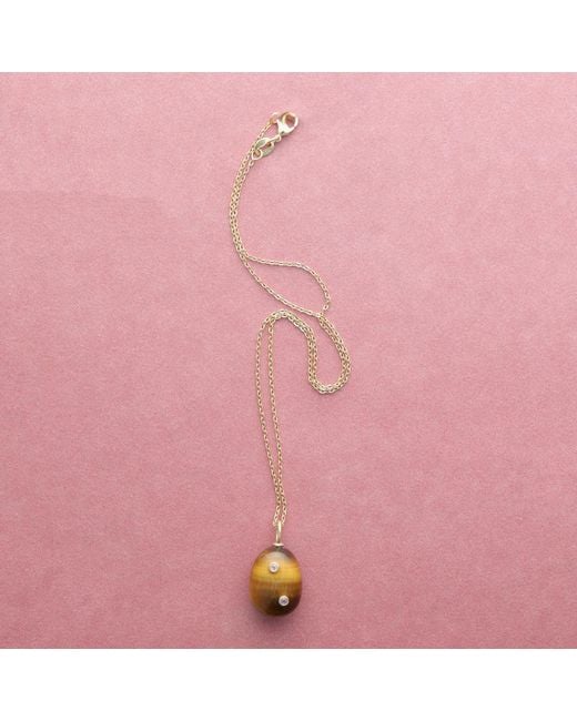 Hye Jane Jewelry Metallic Small Pietra Tigers Eye Necklace