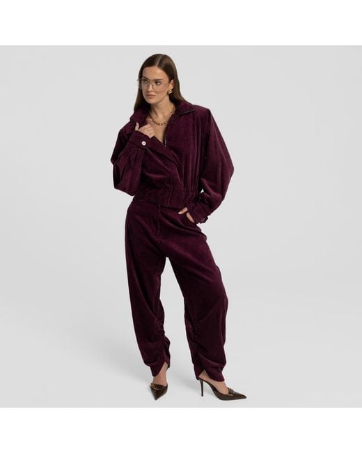 Mandragora Purple Loose Cut Corduroy Trousers Barro Raspberry