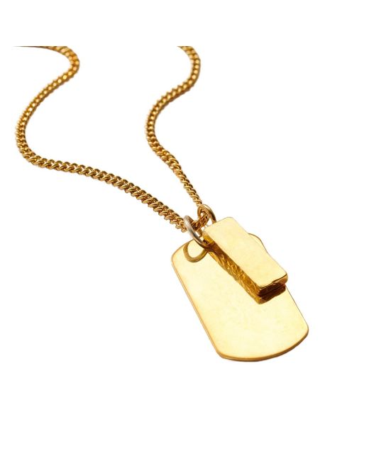Posh Totty Designs Metallic Textured Dog Tag Necklace