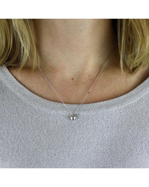 Lee Renee Metallic Heart Initial & Diamond Necklace