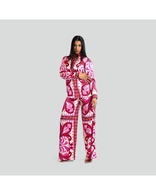 Maui X Lolita Red Yaya Baroque Print Pants Set
