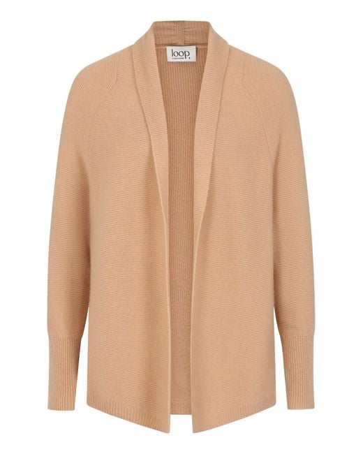 Loop Cashmere Natural Neutrals Relaxed Edge To Edge Cardigan
