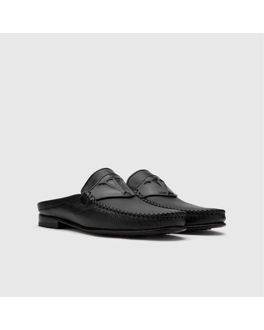 Ilvi Black Cohen Floater Leather Slipper for men
