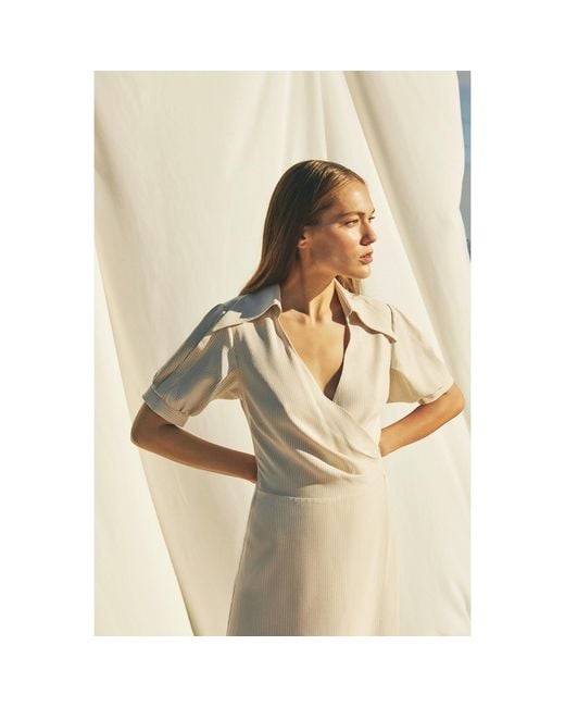NAZLI CEREN White Agon Wrap Dress