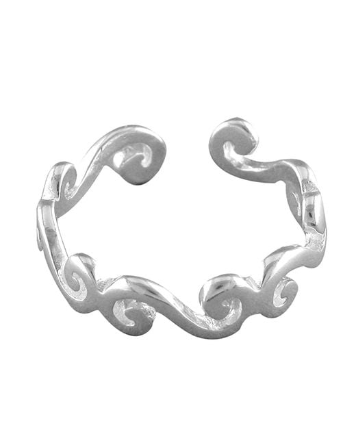 Kaizarin Metallic Swirl Design Sterling Toe Ring