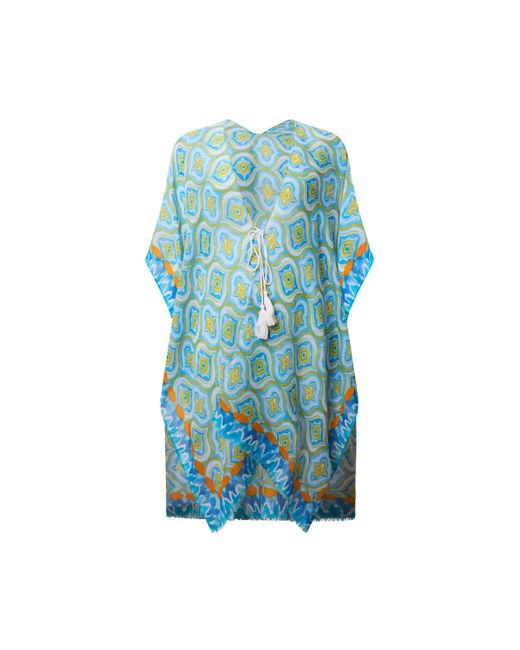 James Lakeland Blue Geometric Print Kaftan
