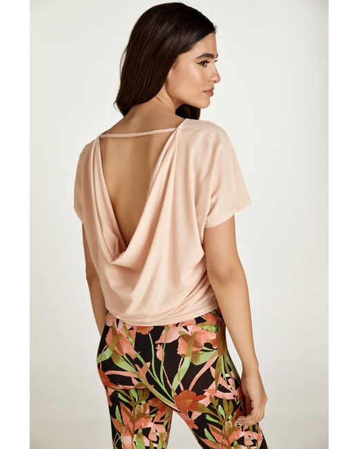 Conquista Natural Dusty Drape Back Top