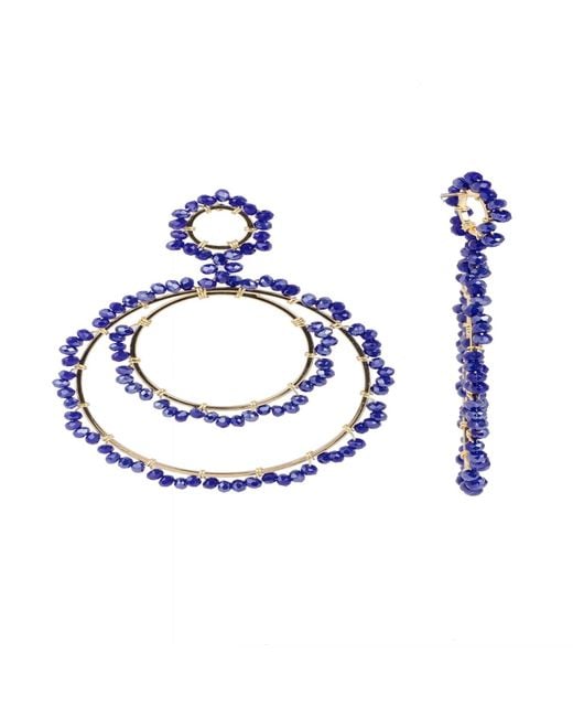 Saachi Blue Paradise Hoop Midnight Earring