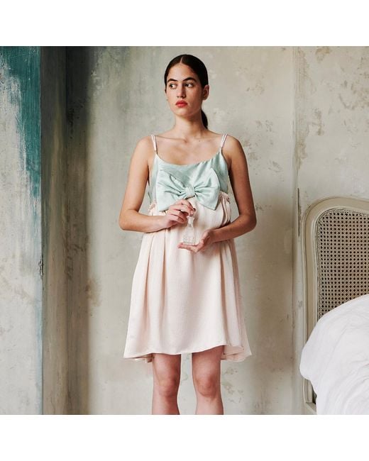 Lisa The Label Multicolor Bow Belle Silk Slip Dress