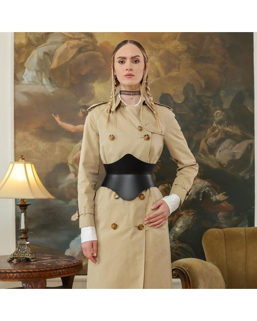 Haute Cuir Black Kairo Leather Corset Belt