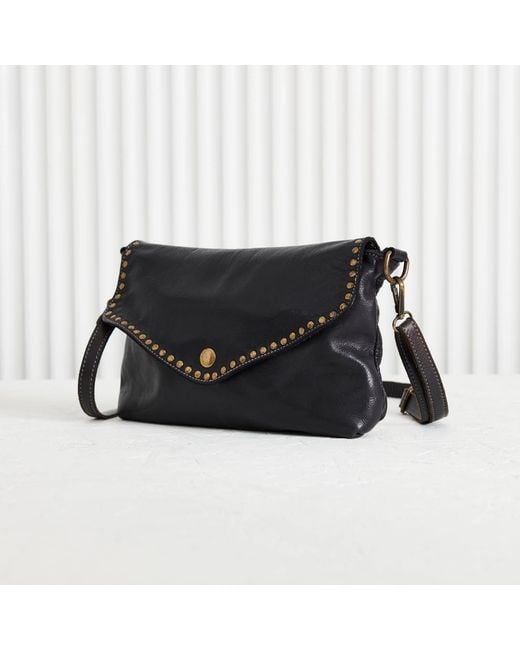 VIDA VIDA Black Luxury Leather Handbag With Studs